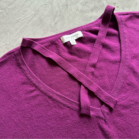 Umgee Criss Cross Fuchsia Tunic Sweater Split Hem 2X - Picture 1 of 8